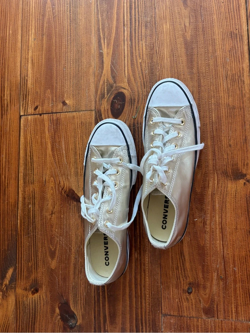 Converse Metallic Cream Low-Top Lace-Up Sneakers - Picture 2 of 3